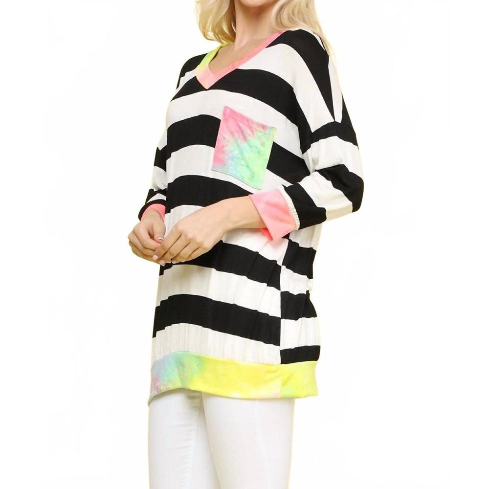 NEW BLUMIN striped & tie dye top in multi
